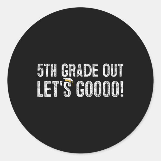 5th Grade Out Afstuderen Gifts 5th Gra Ronde Sticker (Voorkant)