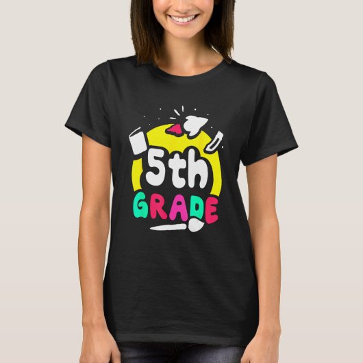 5th Grade Pupil Grader Class School T-shirt (Voorkant)