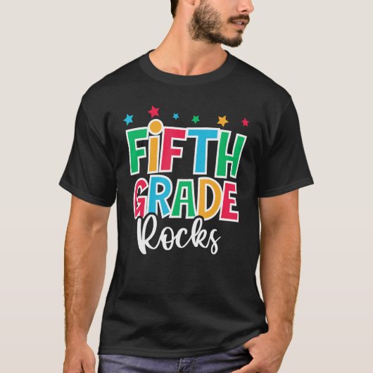 5th Grade Rocks First Day of School Welcome Back t T-shirt (Voorkant)