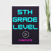 5th Grade School Afstuderen Gamer Meisje Groet Kaart (Voorkant)