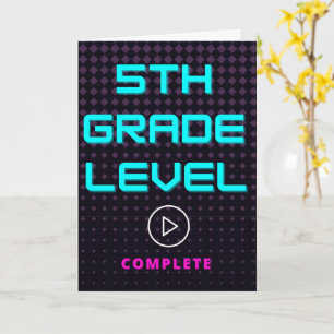 5th Grade School Afstuderen Gamer Meisje Groet Kaart