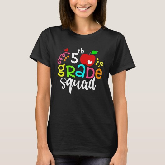 5th Grade Squad Fifth Grade Team Back To School T-shirt (Voorkant)