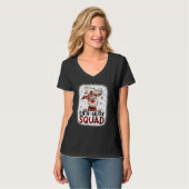 5th Grade Squad Plaid Reindeer Santa Hat Teacher C T-shirt (Voorkant volledig)