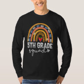 5th Grade Squad Rainbow Leopard Print Team Back to T-shirt (Voorkant)