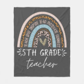 5th grade teacher teach love inspire boho rainbow fleece deken (Voorkant)