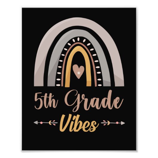 5th Grade Vibes Rainbow Fifth Grade Back to School Foto Afdruk (Voorkant)