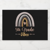 5th Grade Vibes Rainbow Fifth Grade Back to School Likeurfles Etiket (Enkel label)