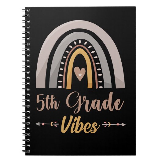 5th Grade Vibes Rainbow Fifth Grade Back to School Notitieboek (Voorkant)