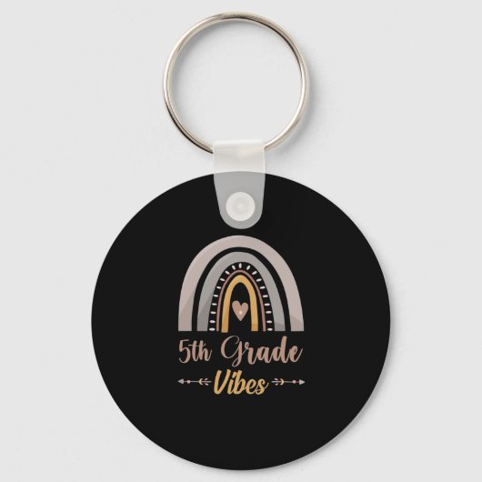 5th Grade Vibes Rainbow Fifth Grade Back to School Sleutelhanger (Voorkant)