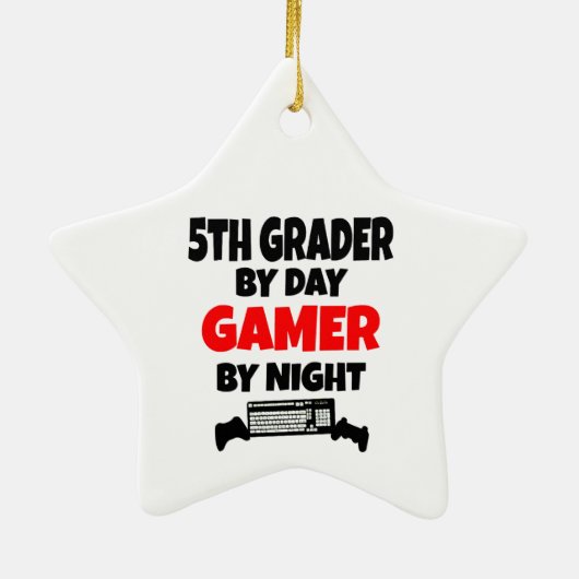 5th Grader Gamer Keramisch Ornament (Achterkant)