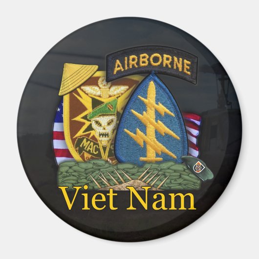 5th green berets mac v sog vietnam nam magneet (Voorkant)