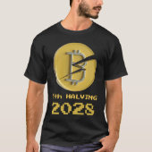 5th Halving Bitcoin 2028 Crypto Halvenings T-shirt (Voorkant)