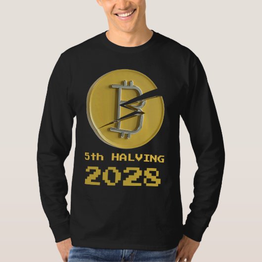 5th Halving Bitcoin 2028 Crypto Halvenings T-shirt (Voorkant)
