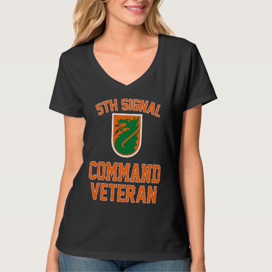 5th Signal Command Veteraan Militaire Vaderdag Chr T-shirt (Voorkant)