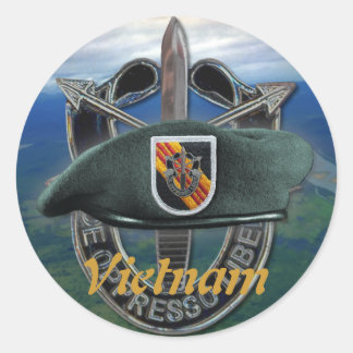 5th Special forces Groene Baretten groepsnaam Stic Ronde Sticker