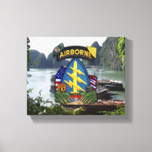 5th Special Forces SfG Groene Baretten Nam Oorlogs Canvas Afdruk