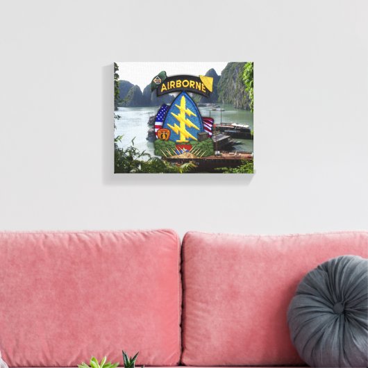 5th Special Forces SfG Groene Baretten Nam Oorlogs Canvas Afdruk (Insitu (Woonkamer))