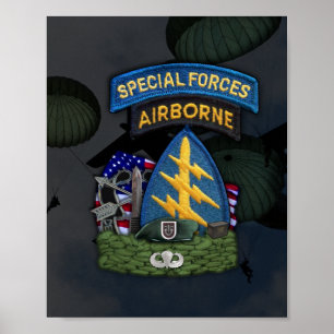 5th speciale strijdkrachten groene baret flash pri poster