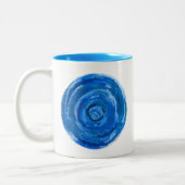 5th-Throat Chakra Healing Blue Artwork #2 Tweekleurige Koffiemok (Links)