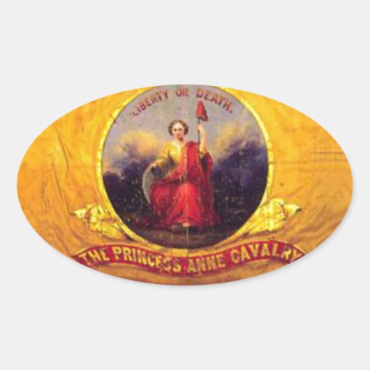 5th Virginia Cavalry - De Prinses Anne Cavalry Ovale Sticker (Voorkant)