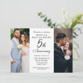 5th Wedding Anniversary Celebration Then and Now Kaart (Staand voorkant)