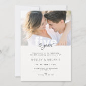 5th Wedding Anniversary - Five Years with Photo Kaart (Voorkant)