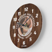 5th Wedding Anniversary Photo Rustic Pallet Wood Grote Klok (Hoek)