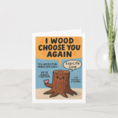 5th Wedding Anniversary Pun wood Kaart (Voorkant)