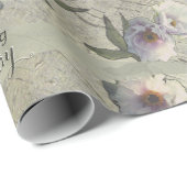 5th Wedding Jubileum Hout Bloemen Cadeaupapier (Rol Hoek)