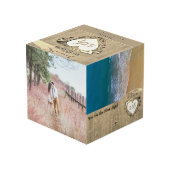 5th Wedding Jubileum Wood Afbeelding Foto Cube Kubus (Achter hoekig)