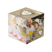 5th Wedding Jubileum Wood Afbeelding Foto Cube Kubus (Voorkant hoekig)