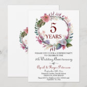 5th Wood Surprise Wedding Jubileum Bloemen Kaart (Voorkant / Achterkant)