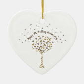 5th Wood Wedding Anniversary ornament with tree (Voorkant)