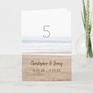 5th Wood Wedding Anniversary Surfing Beach Kaart