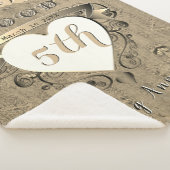 5th Wood Wedding Jubileum Sherpa Blanket Sherpa Deken (3/4)