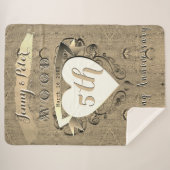 5th Wood Wedding Jubileum Sherpa Blanket Sherpa Deken (Voorkant (horizontaal))