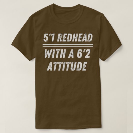 5x271quot Redhead met Attitude T-shirt (Design voorkant)