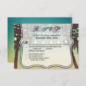 5x3.5 R.S.V.P. Kaart Beach Sunset Palm Trees Strin (Voorkant / Achterkant)