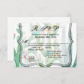 5x3.5 R.S.V.P. Kaart Boho Llama Bohemian Cacti Des (Voorkant / Achterkant)