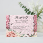 5x3.5 R.S.V.P. Kaart Geometric Garden Roos Glitter (Staand voorkant)