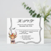 5x3.5 R.S.V.P. Kaart Geometrische boho hert Buck H (Staand voorkant)