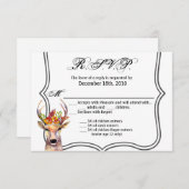 5x3.5 R.S.V.P. Kaart Geometrische boho hert Buck H (Voorkant / Achterkant)