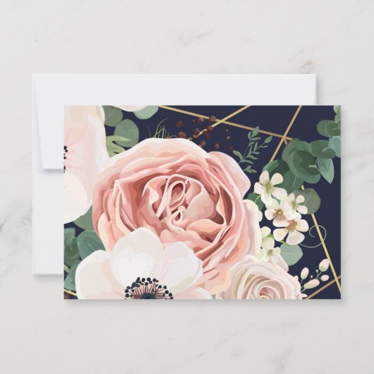 5x3.5 R.S.V.P. Kaart Geometrische Tuin Roos Navy B (Achterkant)