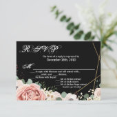 5x3.5 R.S.V.P. Kaart Geometrische Tuin Roos Zwart (Staand voorkant)