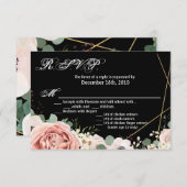 5x3.5 R.S.V.P. Kaart Geometrische Tuin Roos Zwart (Voorkant / Achterkant)