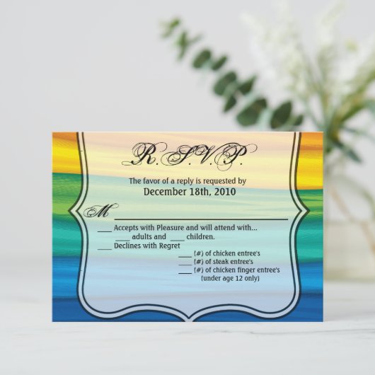 5x3.5 R.S.V.P. Kaart lgbtq regenboogvlag lesbische (Staand voorkant)