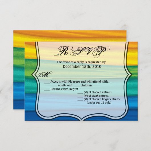 5x3.5 R.S.V.P. Kaart lgbtq regenboogvlag lesbische (Voorkant / Achterkant)