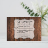 5x3.5 R.S.V.P. Kaart Schuur Hout Landelijk Rustiek (Staand voorkant)