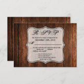 5x3.5 R.S.V.P. Kaart Schuur Hout Landelijk Rustiek (Voorkant / Achterkant)