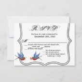 5x3.5 R.S.V.P. Kaart Traditional Bird Tattoo Sparr (Voorkant)